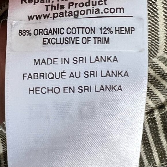 Patagonia Womens Hickory Stripe Sediment Farrier's Shirt Organic Cotton Hemp XS - Picture 8 of 11